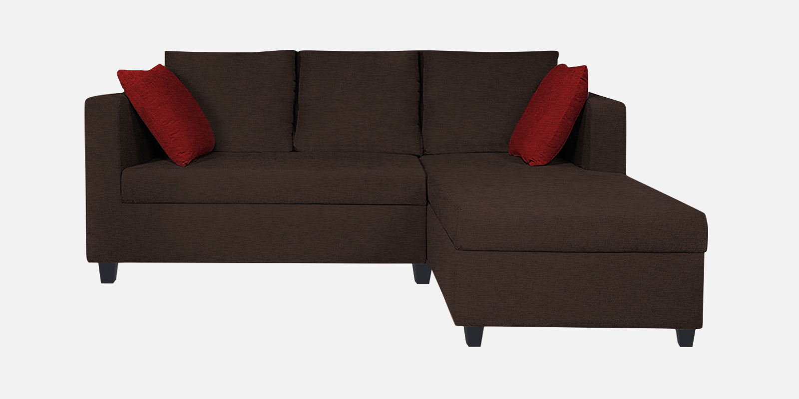 Nebula Fabric LHS Sectional Sofa (2+Lounger) In Coffee Brown Colour - Febonic Living