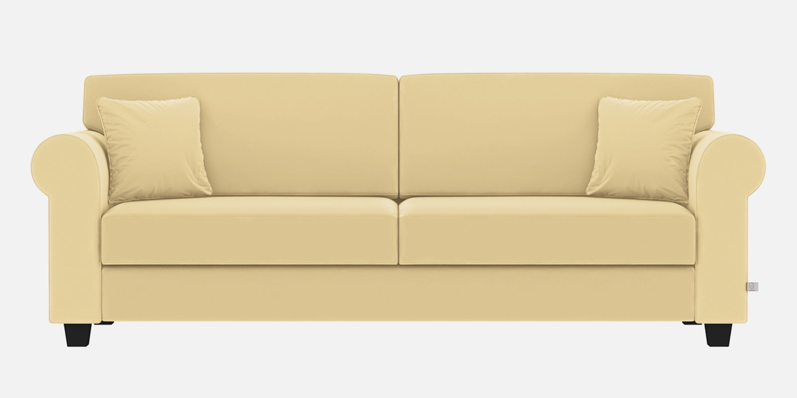 Numonk Velvet 3 Seater Sofa In Sandy Beige Colour - Febonic Living