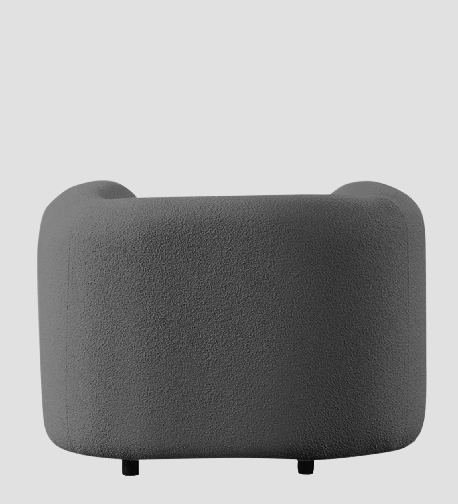 Corny Boucle Fabric 1 Seater Sofa In Lava Grey Colour - Febonic Living