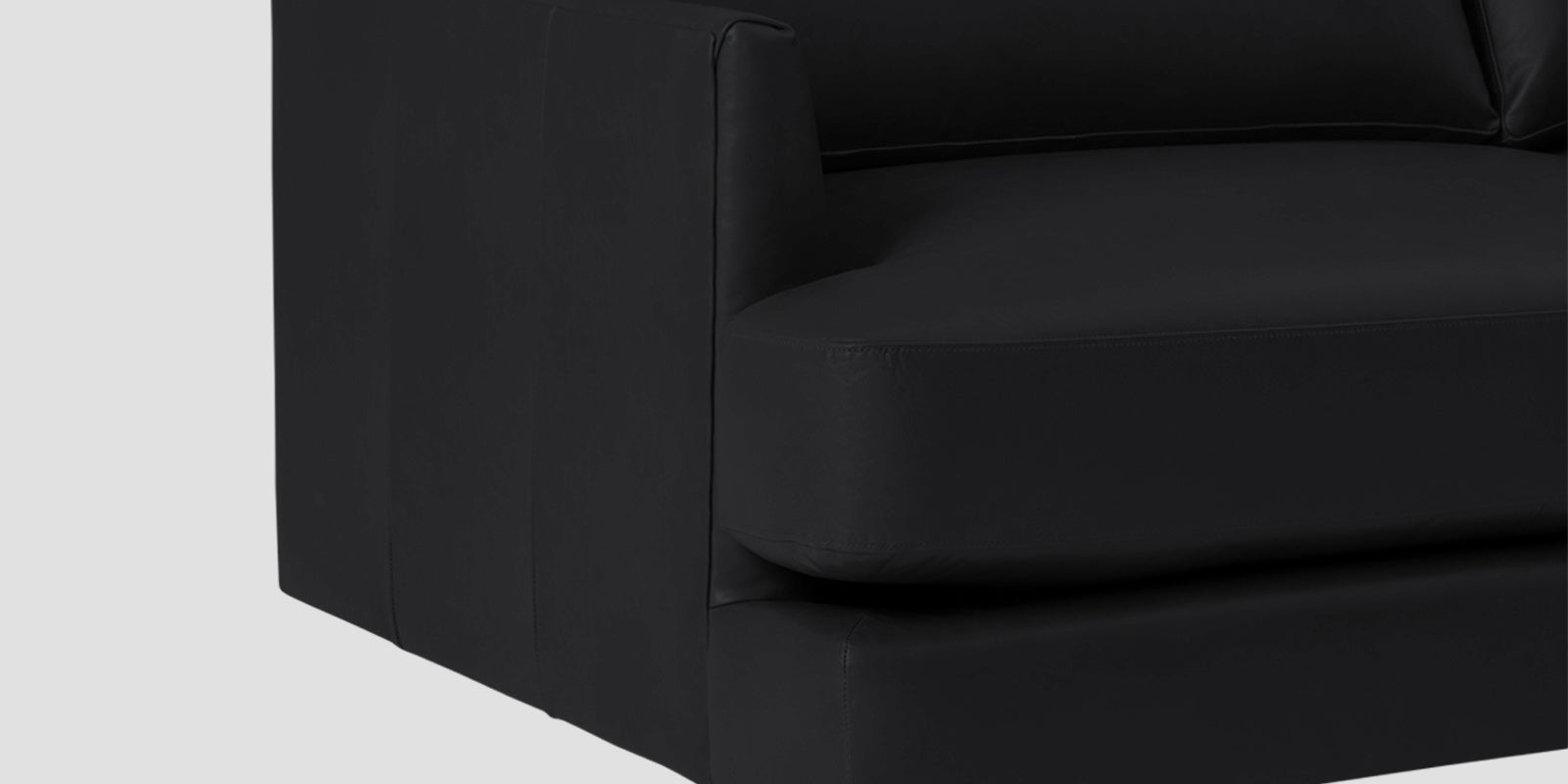 Sterio Leatherette 2 Seater Sofa In Light Black Colour - Febonic Living