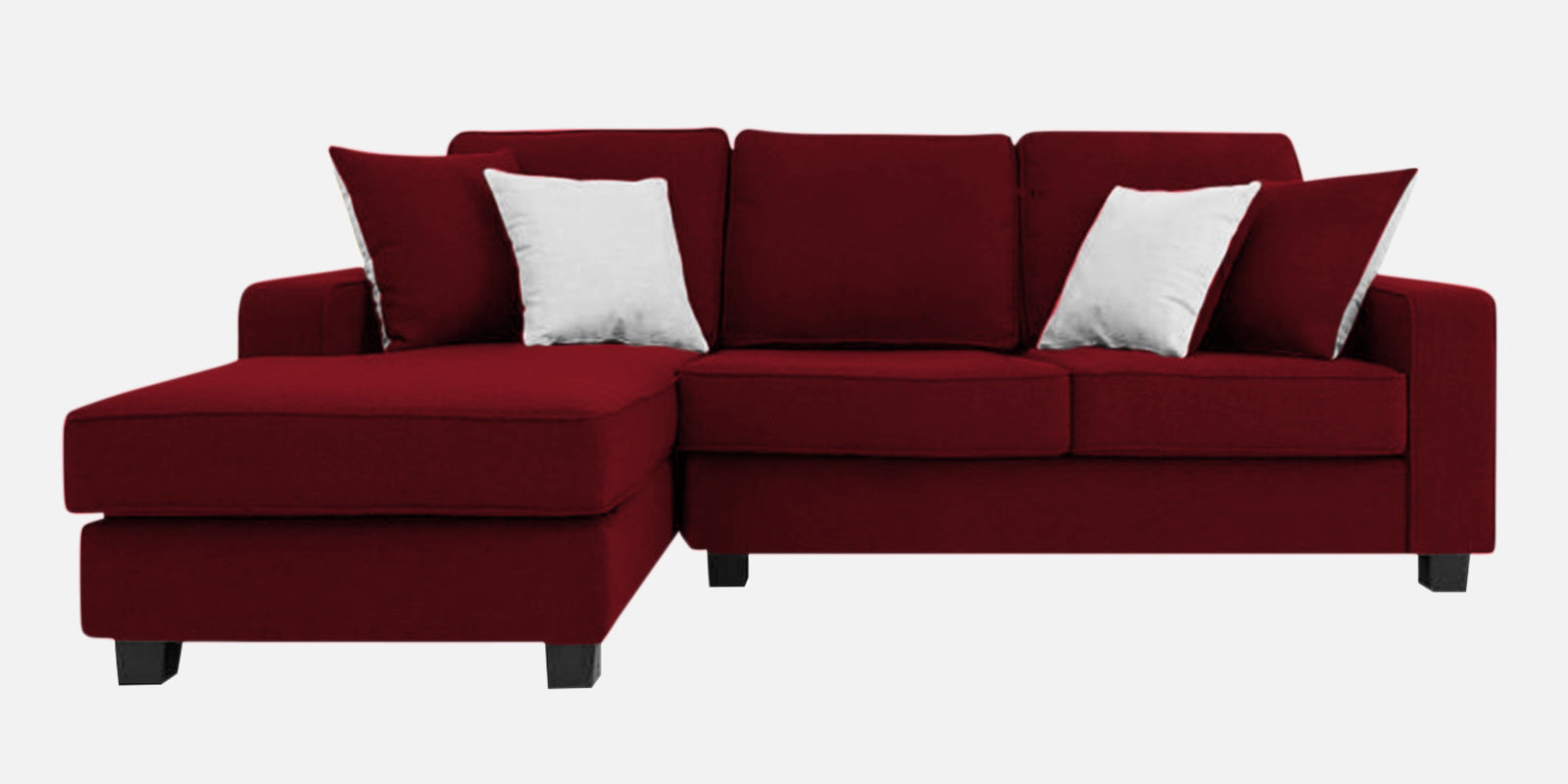 Ladybug Fabric RHS Sectional Sofa (2+Lounger) In Ruby Red Colour - Febonic Living