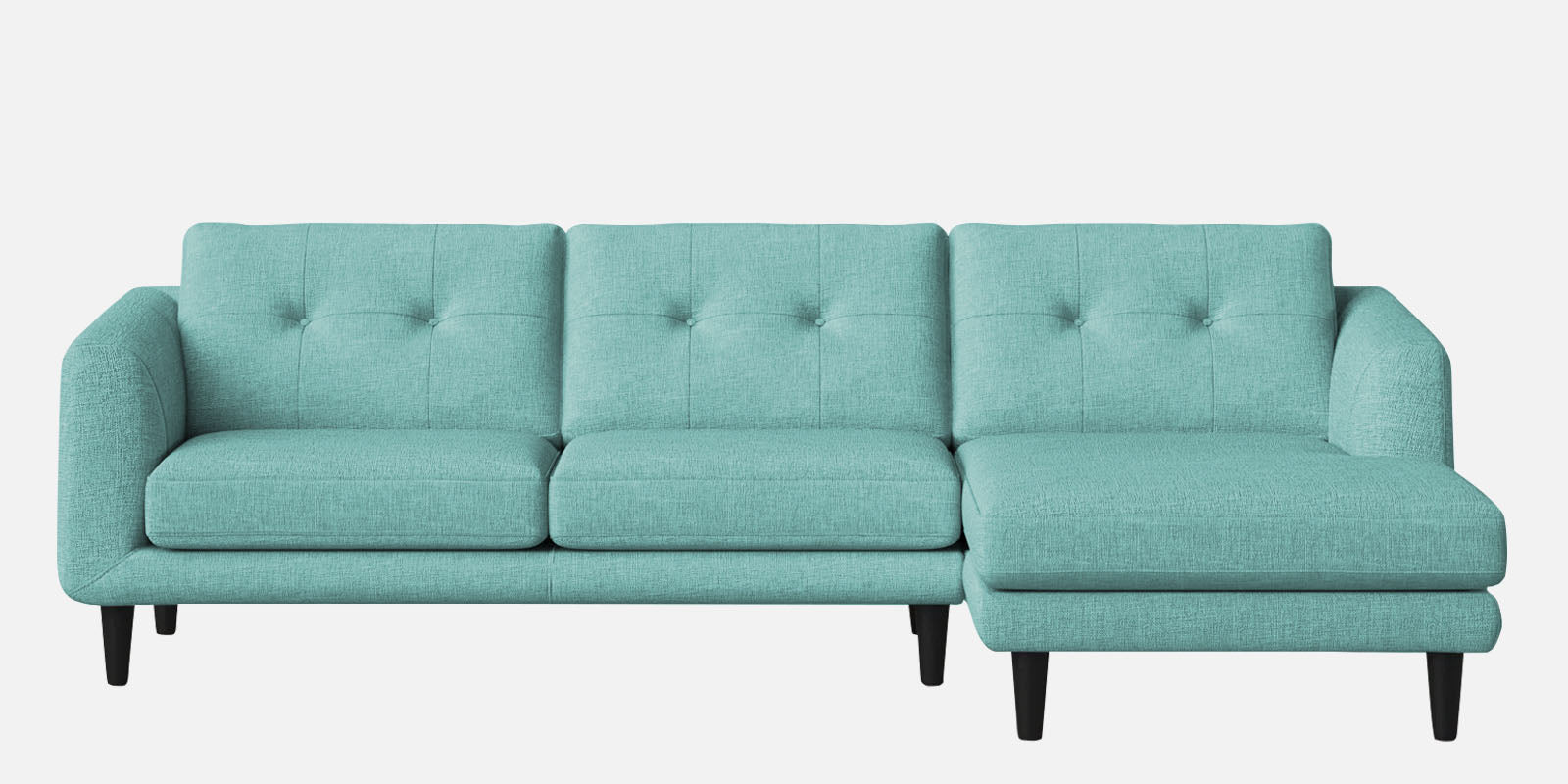 Natasha Velvet LHS Sectional Sofa (3+Lounger) In Barmunda Aqua Colour - Febonic Living