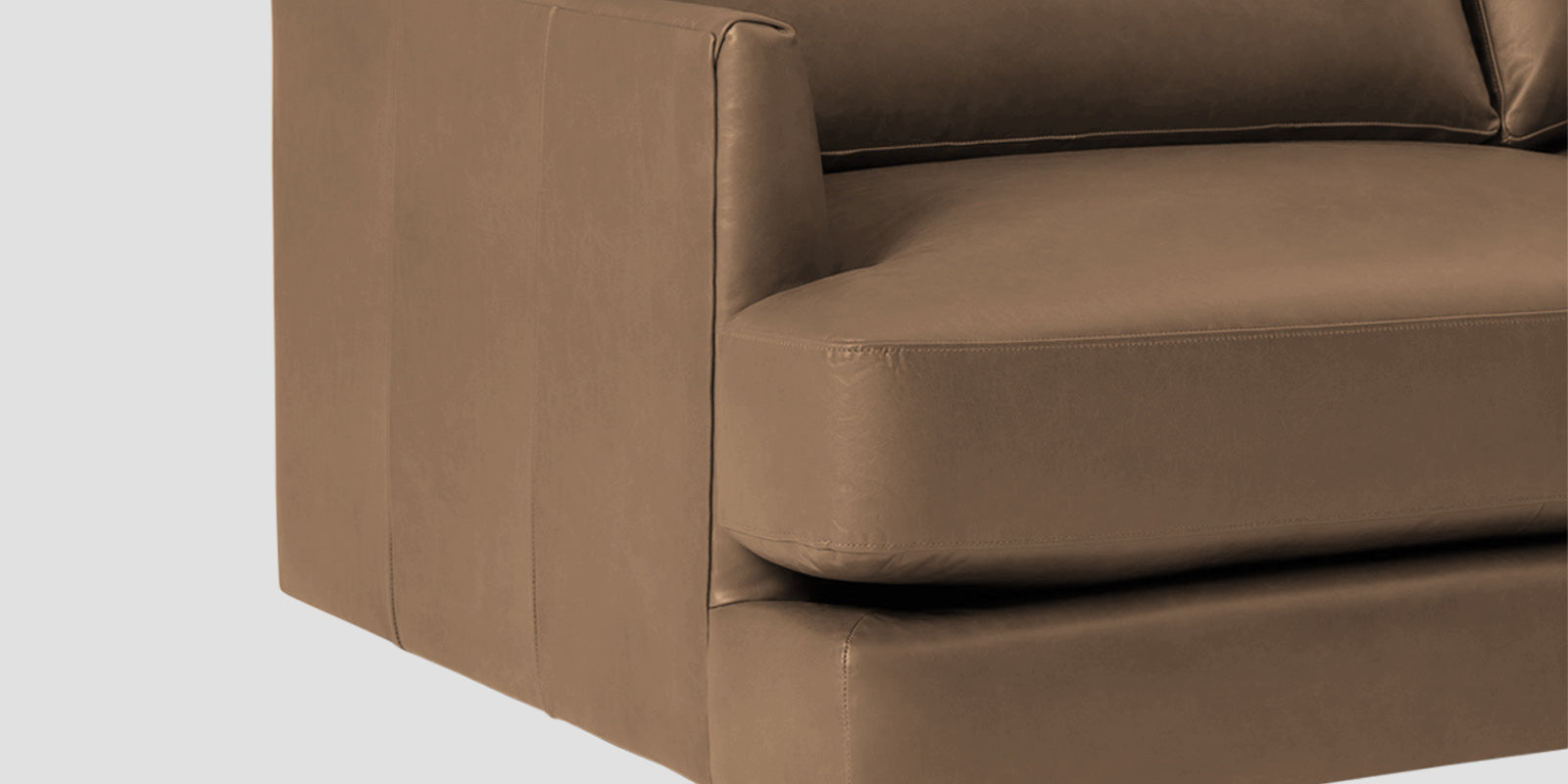 Sterio Leatherette 2 Seater Sofa In Husky Brown Colour - Febonic Living