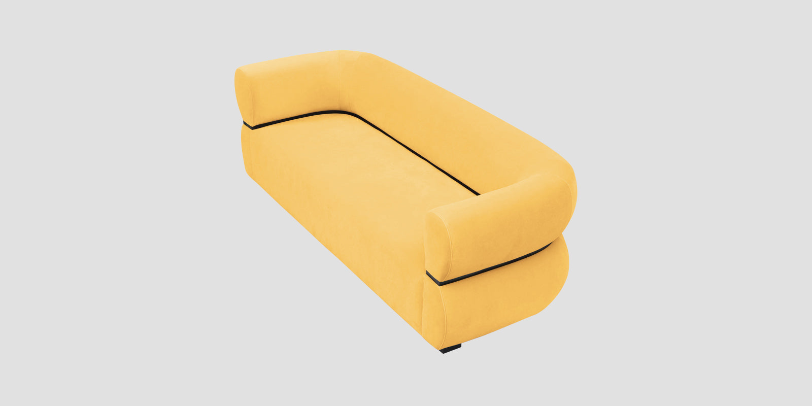 Kula Velvet 3 Seater Sofa In Turmeric Yellow Colour - Febonic Living