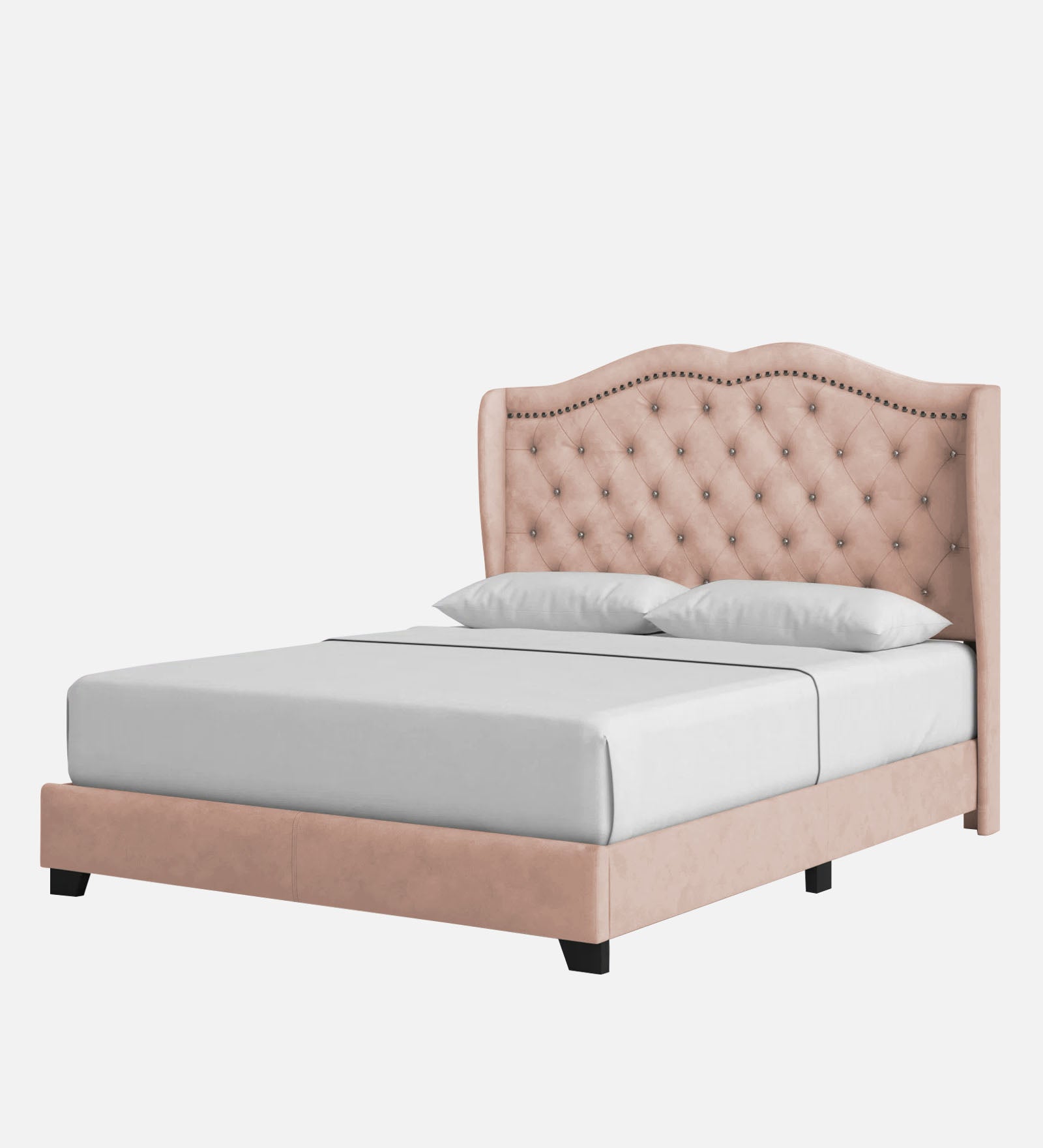 Blake Fabric Queen Size Bed in Woom Beige Colour - Febonic Living