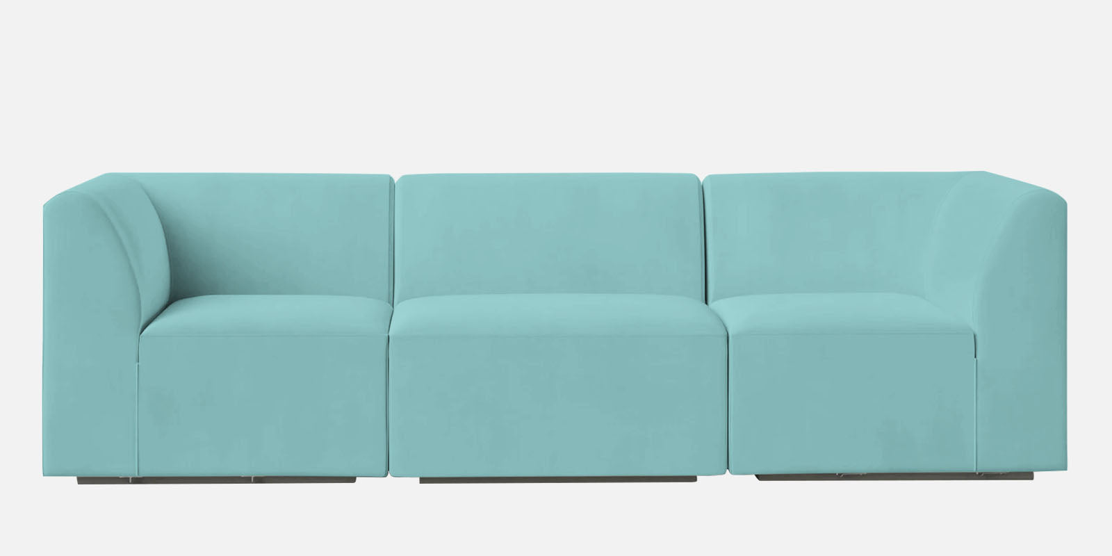 Bufa Velvet 3 Seater Sofa in Barmunda Aqua Blue Colour