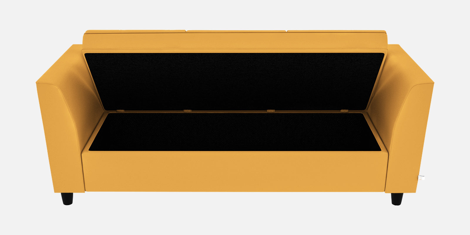 Bristo Velvet 3 Seater Sofa In Turmeric yellow Colour With Storage - Febonic Living