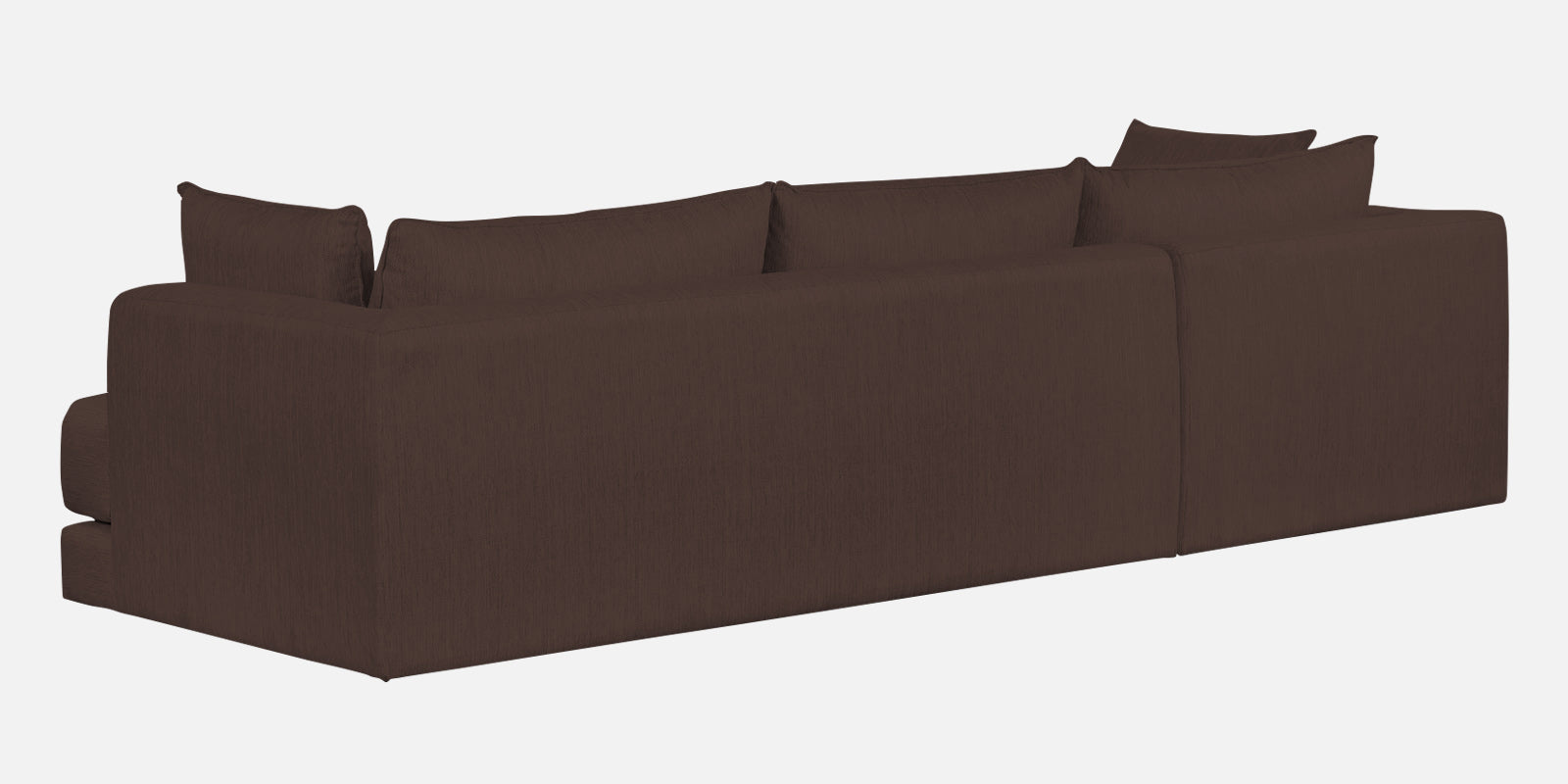 Ziggy Fabric LHS Sectional Sofa (3+Lounger) In Caramel Brown Colour - Febonic Living