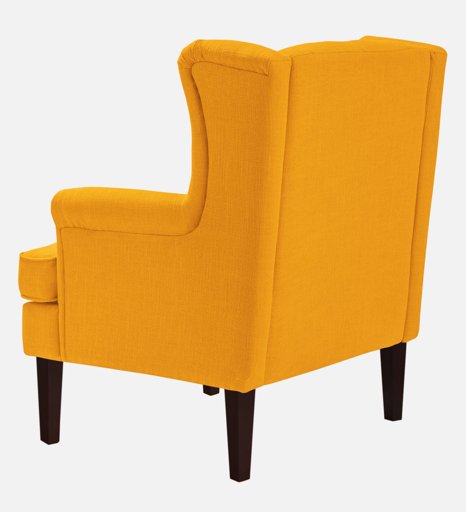 Deyuk Fabric Wing Chair In Bold Yellow Colour - Febonic Living