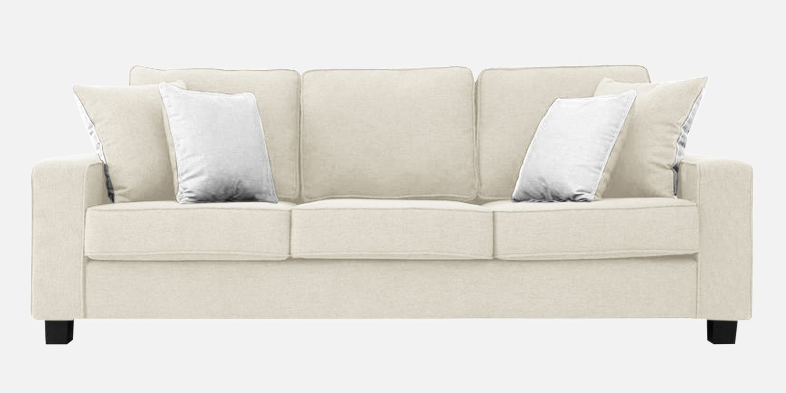 Ladybug Fabric 3 Seater Sofa In Ivory Cream Colour - Febonic Living