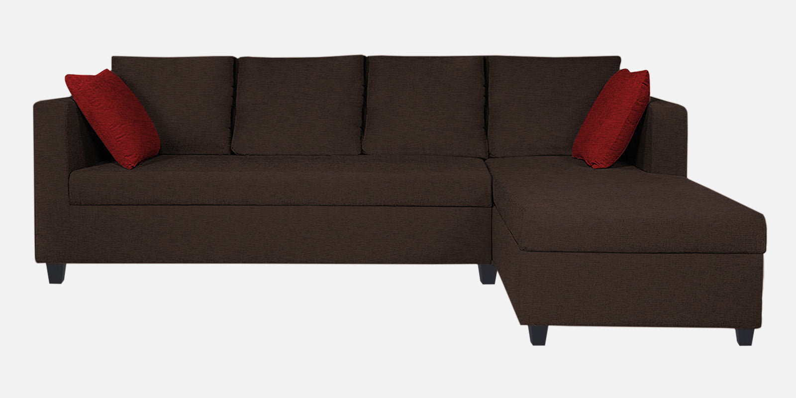 Nebula Fabric LHS Sectional Sofa (3+Lounger) In Coffee Brown Colour - Febonic Living