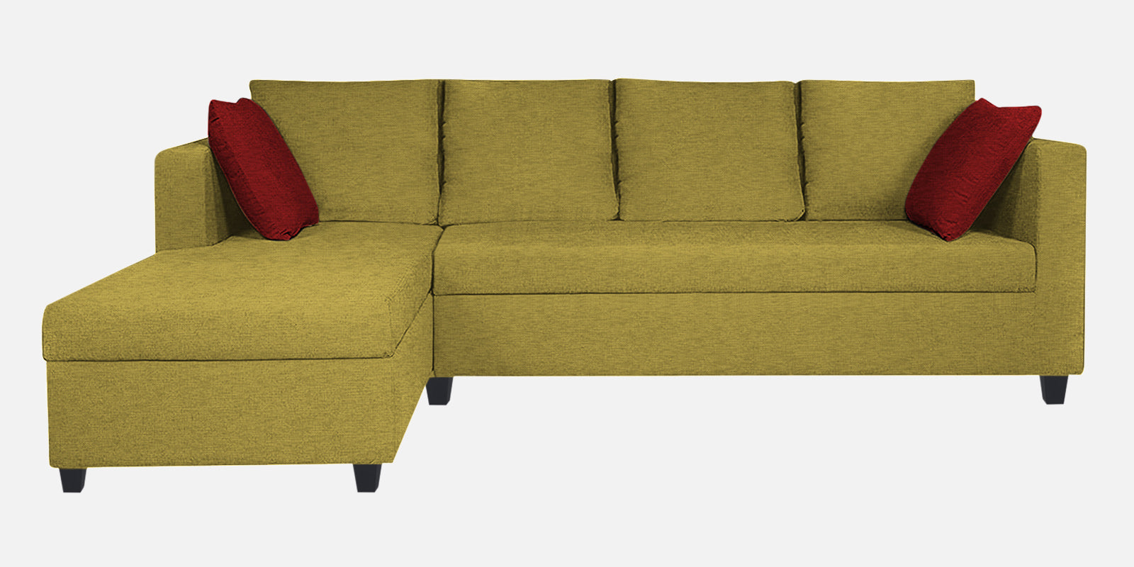 Nebula Fabric RHS Sectional Sofa (3+Lounger) In Parrot Green Colour - Febonic Living