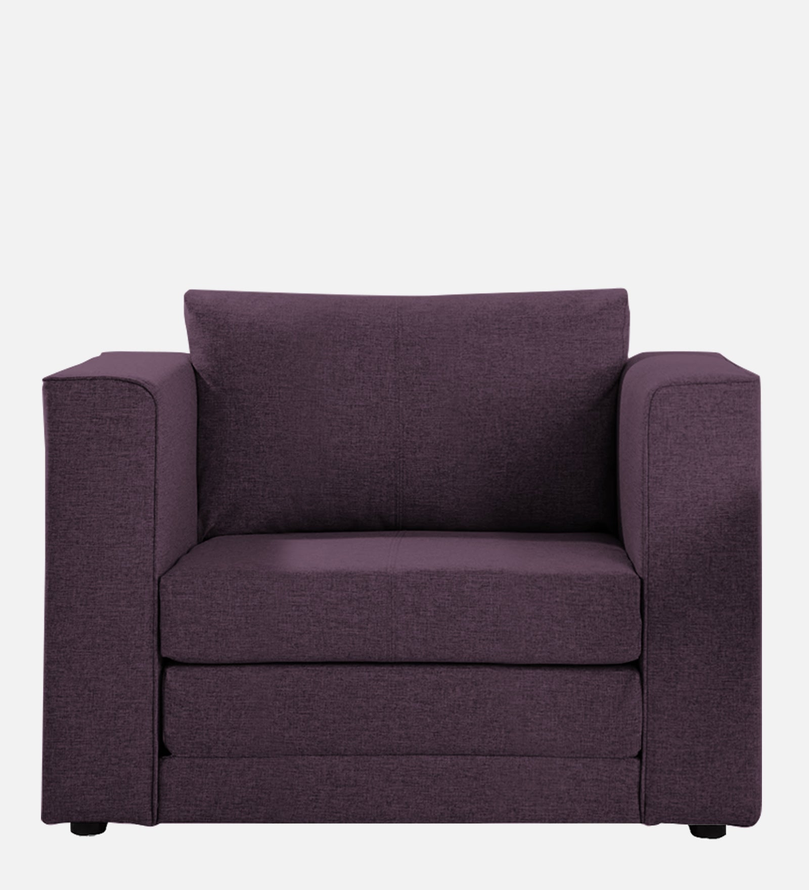 Kenia Fabric 1 Seater Foldable Sofa Cum Bed In Greek Purple Colour - Febonic Living