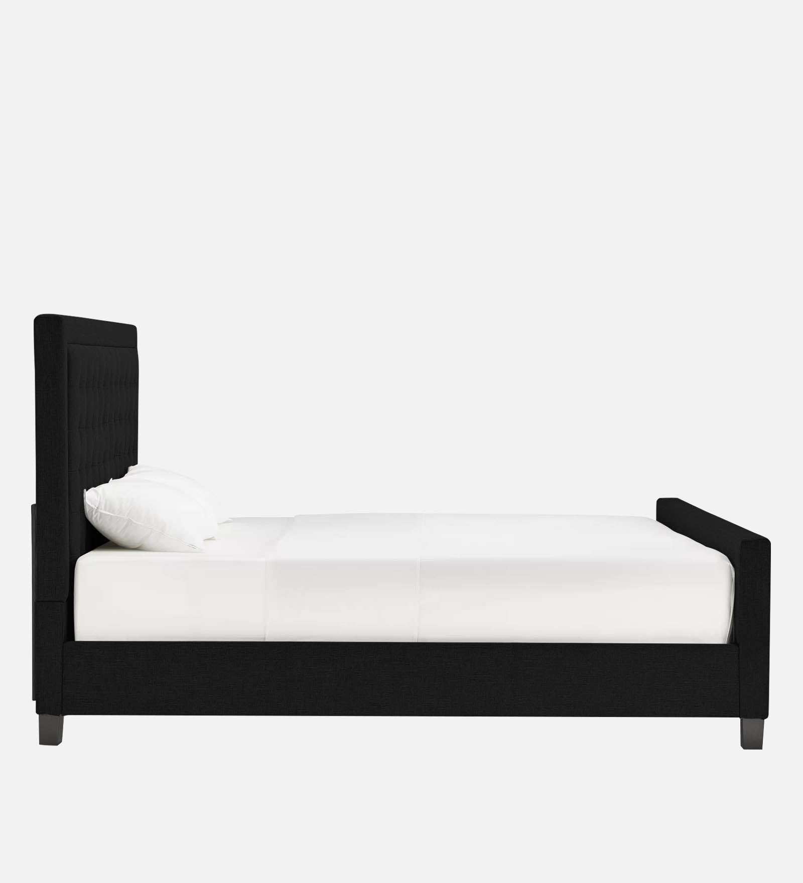 Kaster Fabric Upholstered Queen Size Bed In Zed Black Colour - Febonic Living