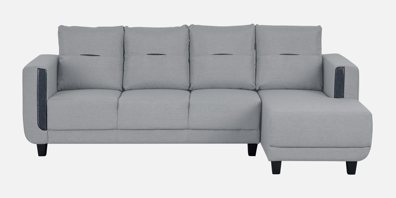 Perry Fabric LHS Sectional Sofa (3+Lounger) In Coin Grey Colour - Febonic Living