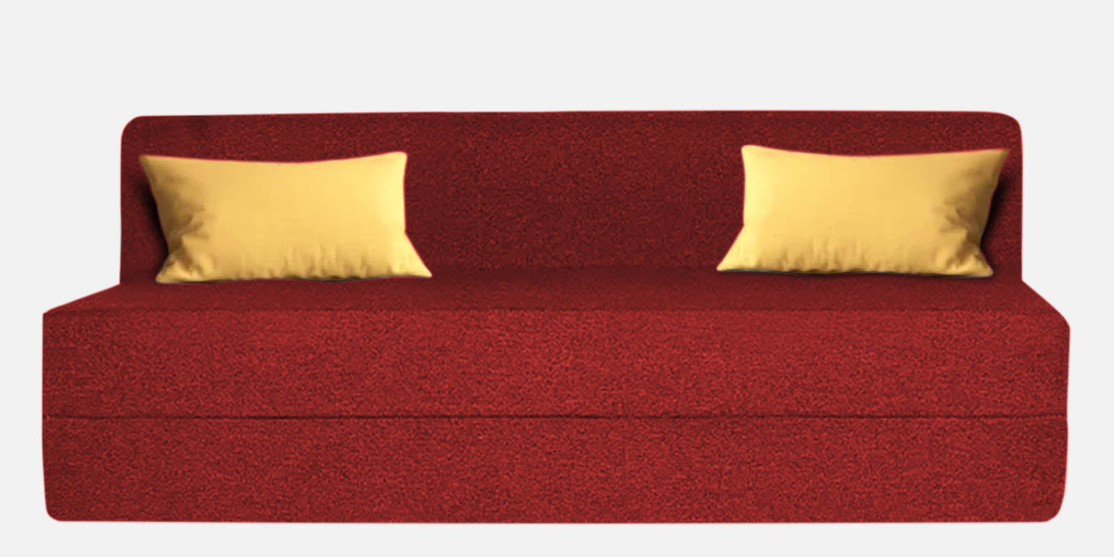 Fleepy Fabric 3 Seater Foldable Sofa Cum Bed In Blood Maroon Colour - Febonic Living