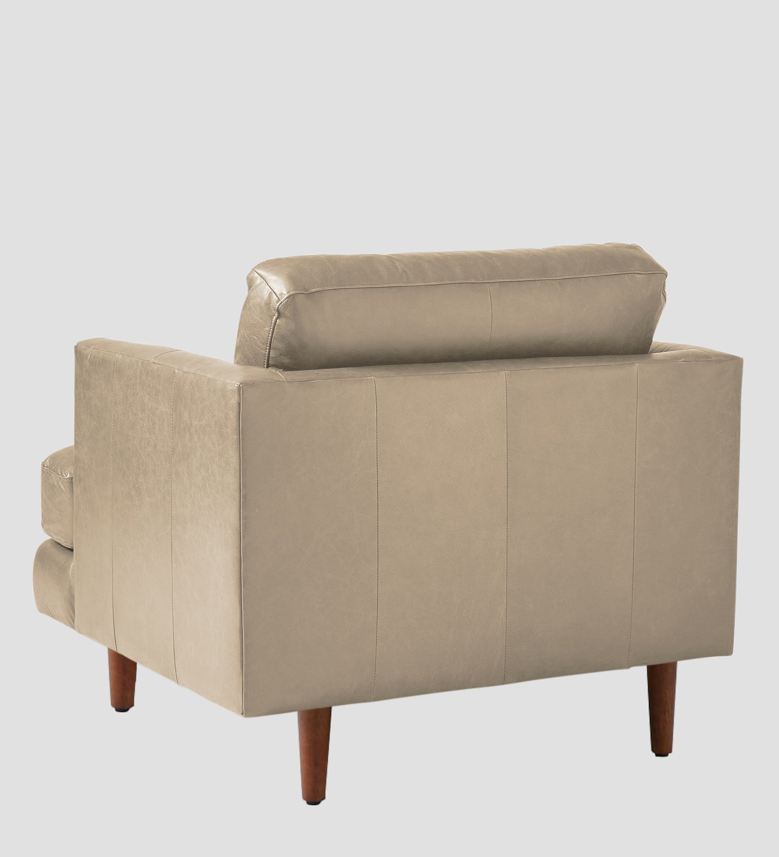 Sterio Leatherette 1 Seater Sofa In Tan Beige Colour - Febonic Living
