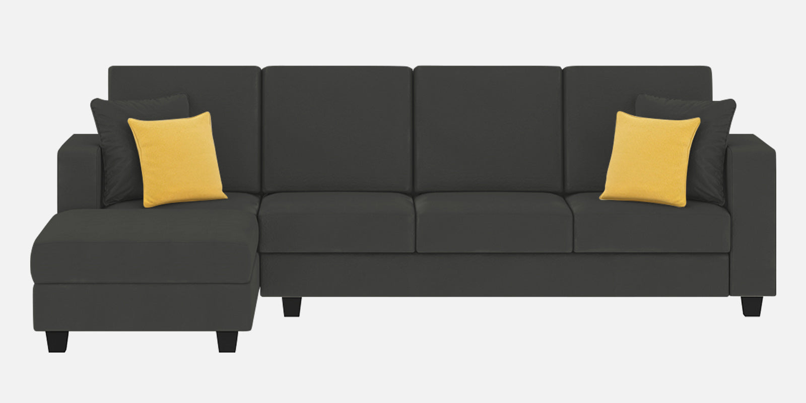 Nabi Fabric RHS Sectional Sofa (3+Lounger) In Charcoal Grey Colour - Febonic Living
