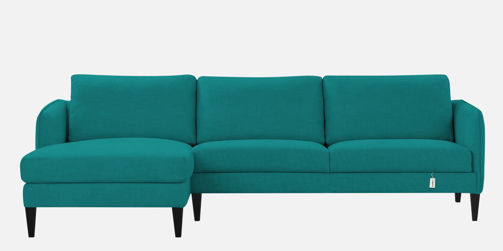 Piku Fabric RHS Sectional Sofa (3+Lounger) In Sea Green Colour - Febonic Living