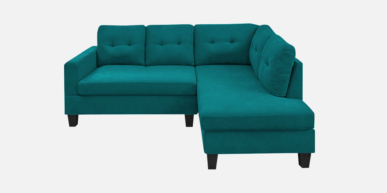 Thomas Fabric LHS Sectional Sofa (2+Lounger) In Sea Green Colour - Febonic Living