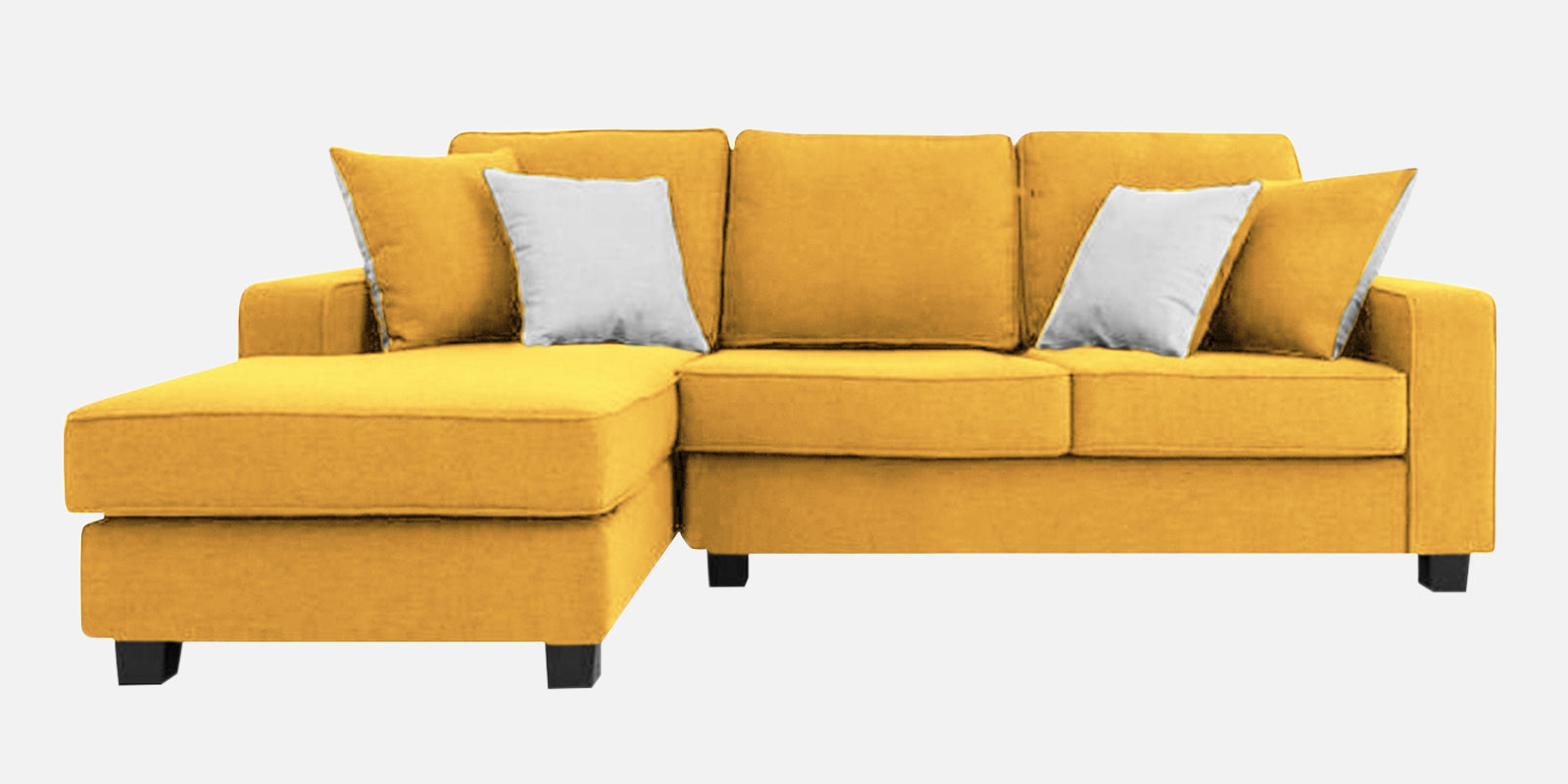 Ladybug Fabric RHS Sectional Sofa (2+Lounger) In Bold Yellow Colour - Febonic Living