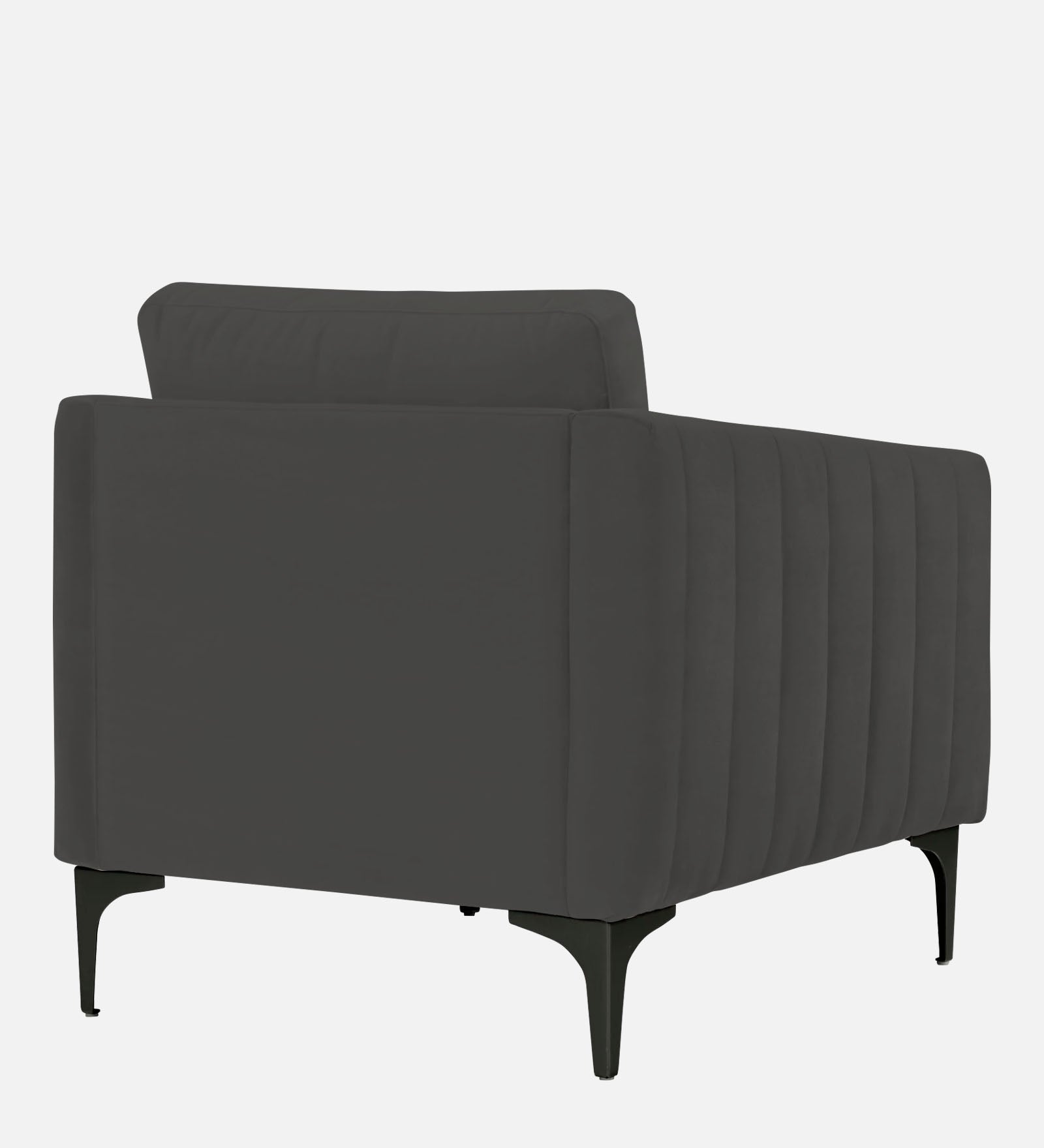 Haru Velvet 1 Seater Sofa In Hory Grey Colour - Febonic Living