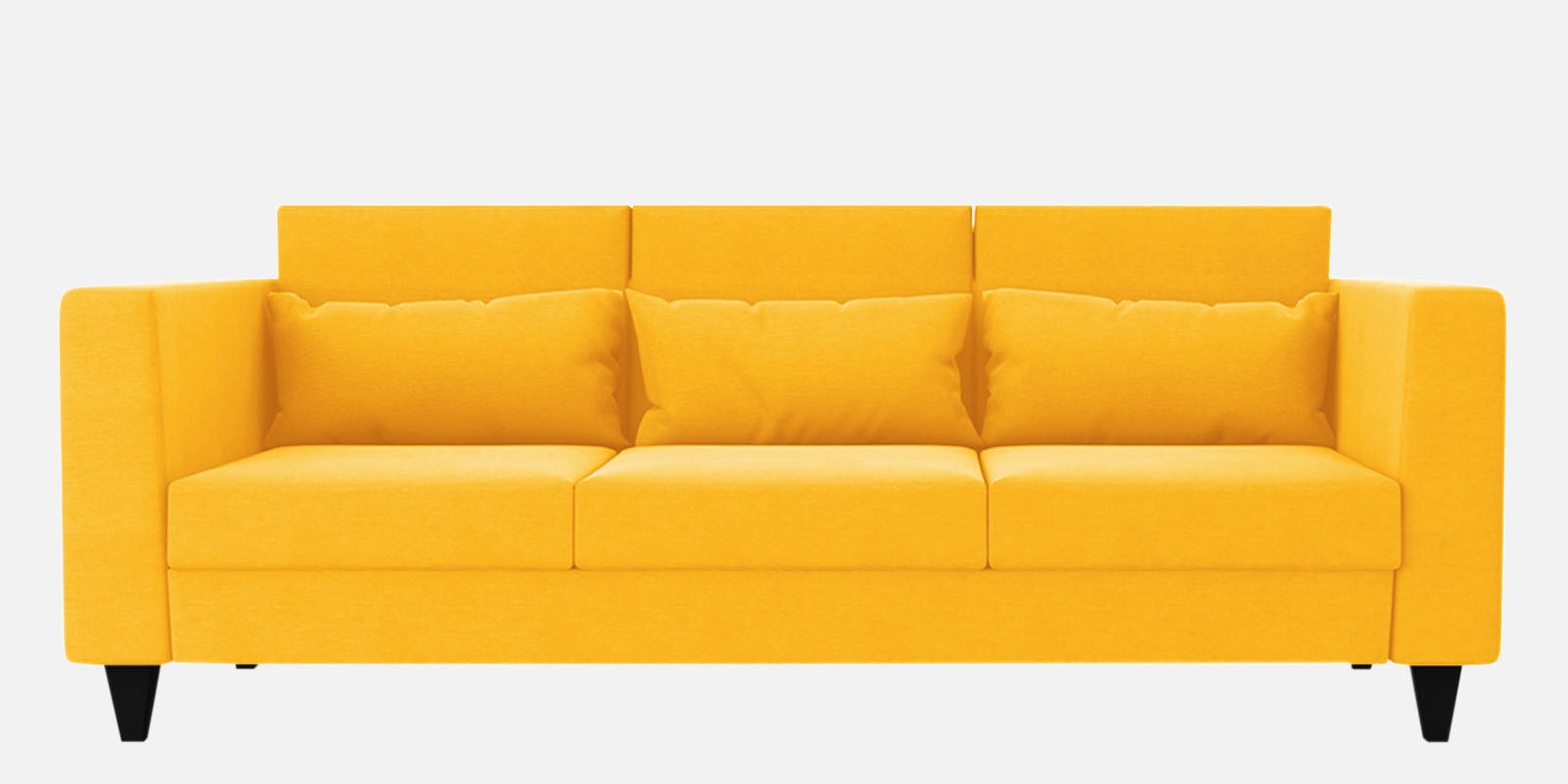 Nipul Fabric 3 Seater Sofa In Bold Yellow Colour - Febonic Living