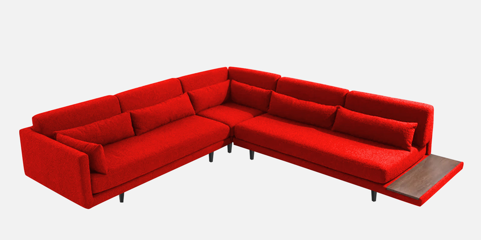 Malta Fabric 6 Seater LHS Corner Sofa In Ruby Red Colour