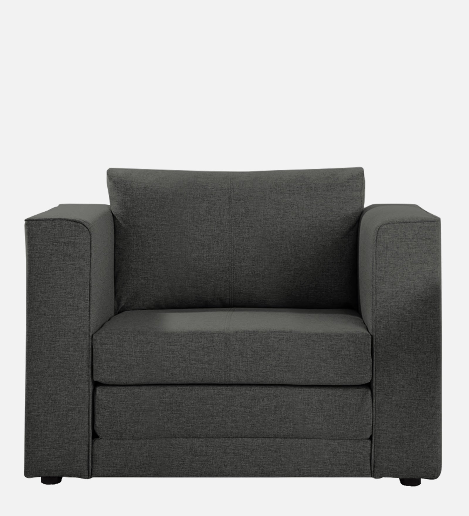 Kenia Fabric 1 Seater Foldable Sofa Cum Bed In Charcoal Grey Colour - Febonic Living