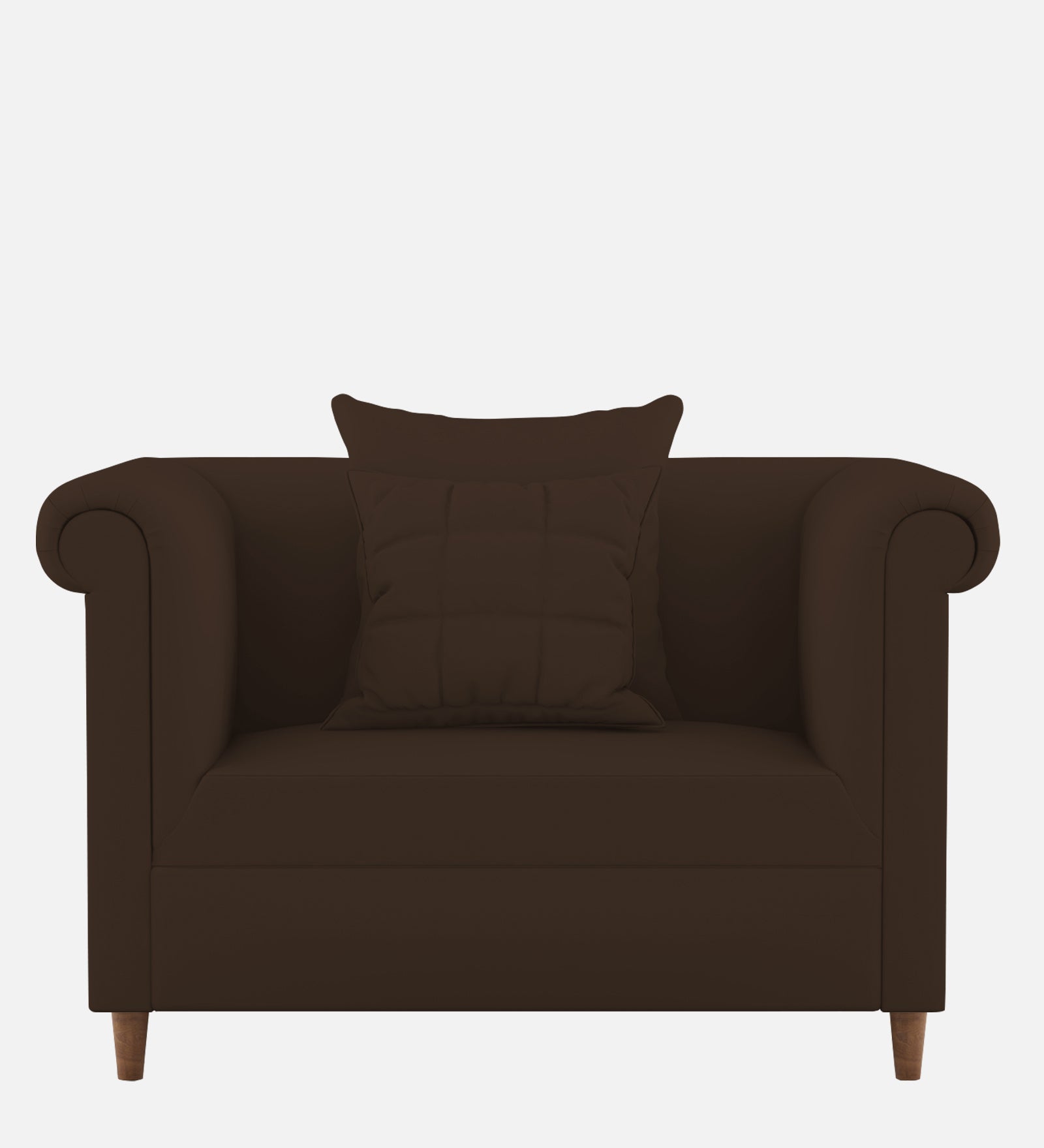 Rubi Velvet 1 Seater Sofa In Chocolate Brown Colour - Febonic Living