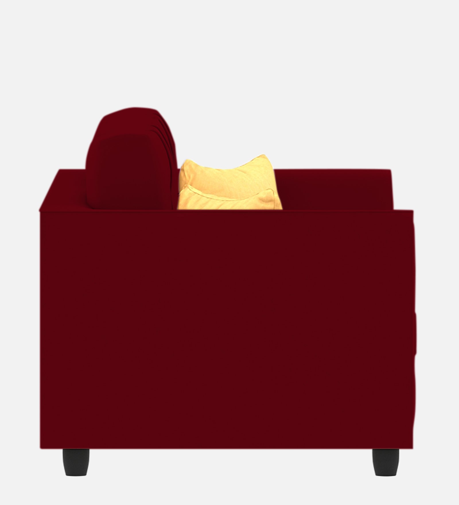 Nestin Velvet 1 Seater Sofa In Cherry red Colour - Febonic Living