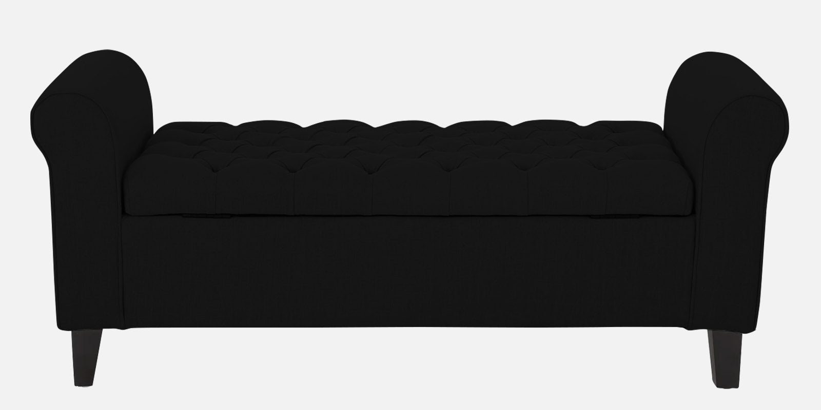 Nowia Fabric 2 Seater Recamier In Zed Black Colour With Storage - Febonic Living