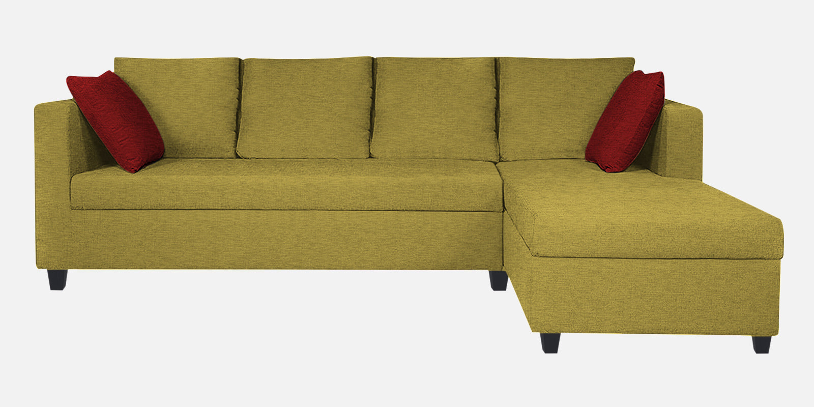Nebula Fabric LHS Sectional Sofa (3+Lounger) In Parrot Green Colour - Febonic Living