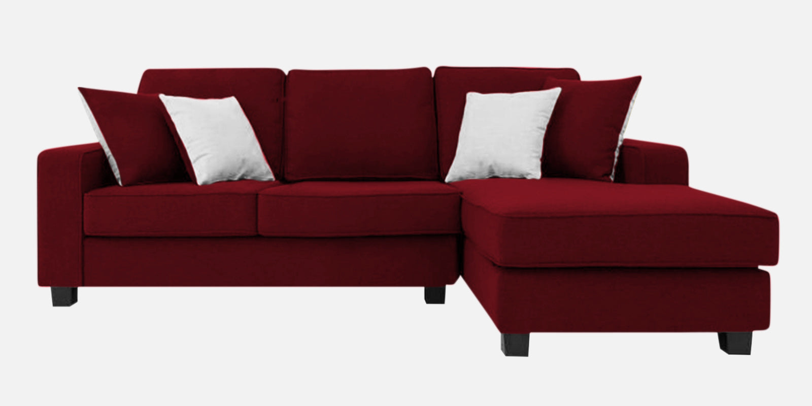 Ladybug Fabric LHS Sectional Sofa (2+Lounger) In Ruby Red Colour - Febonic Living