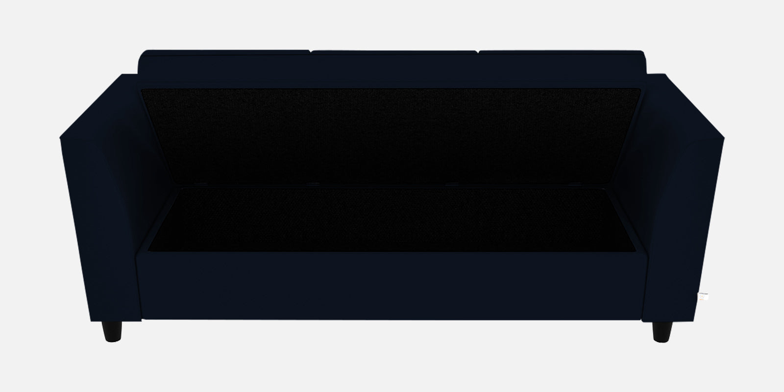 Bristo Velvet 3 Seater Sofa In Dark Blue Colour With Storage - Febonic Living