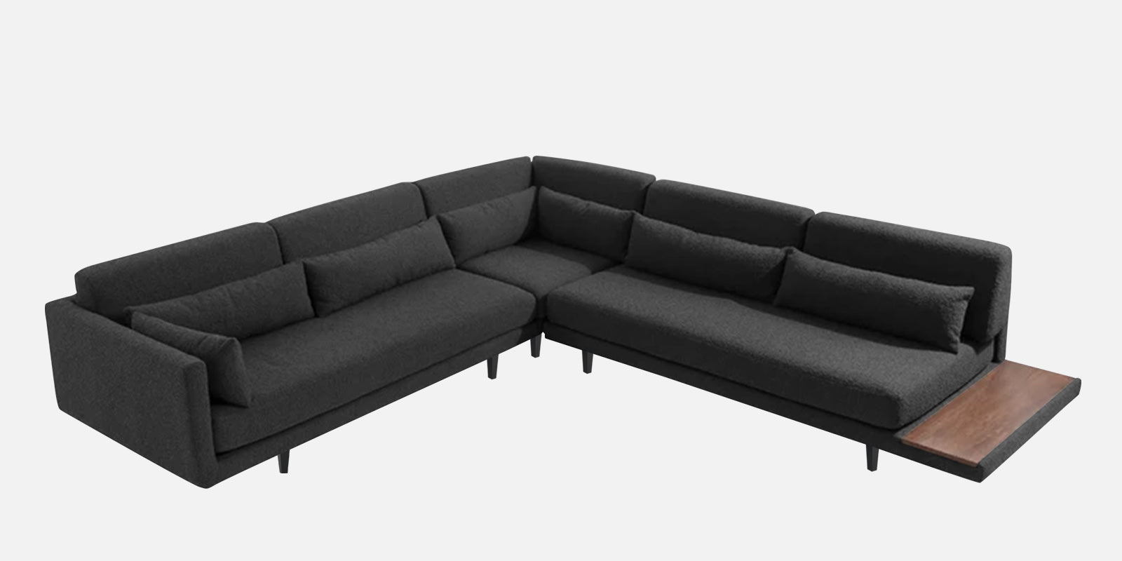 Malta Fabric 6 Seater LHS Corner Sofa In Charcoal grey Colour
