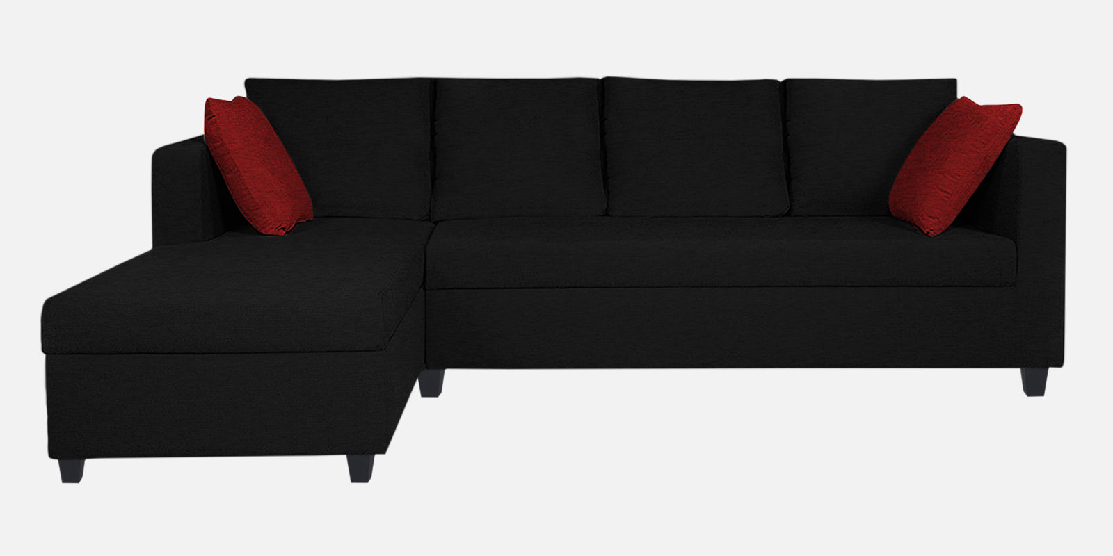 Nebula Fabric RHS Sectional Sofa (3+Lounger) In Zed Black Colour - Febonic Living