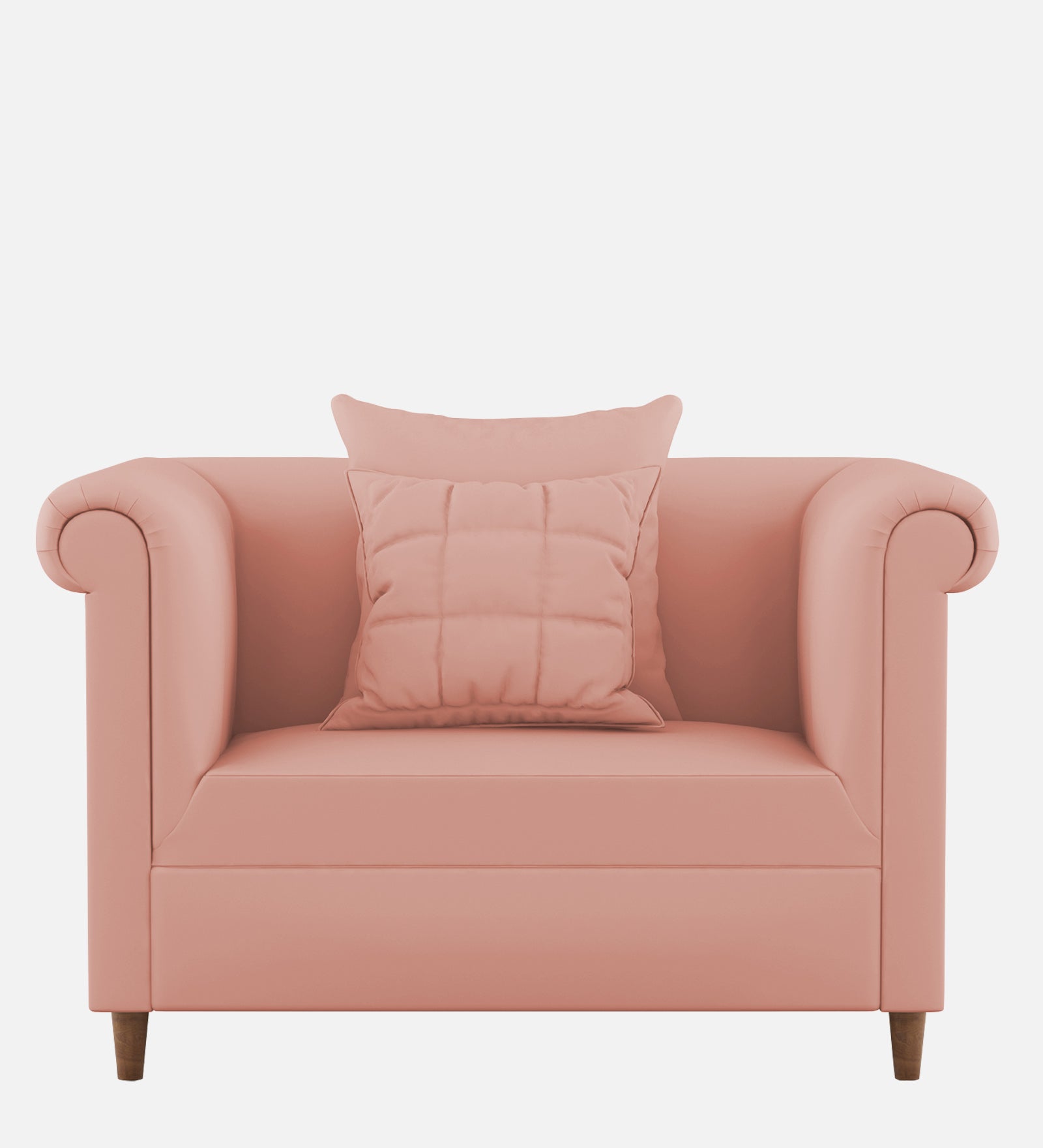 Rubi Velvet 1 Seater Sofa In Blush Pink Colour - Febonic Living