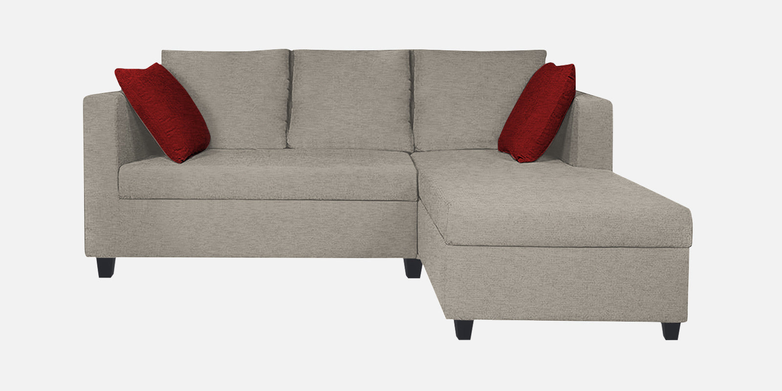 Nebula Fabric LHS Sectional Sofa (2+Lounger) In Ash Grey Colour - Febonic Living