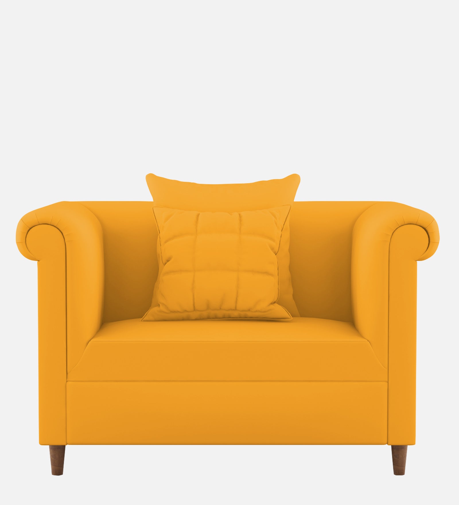 Rubi Velvet 1 Seater Sofa In Safforn Yellow Colour - Febonic Living
