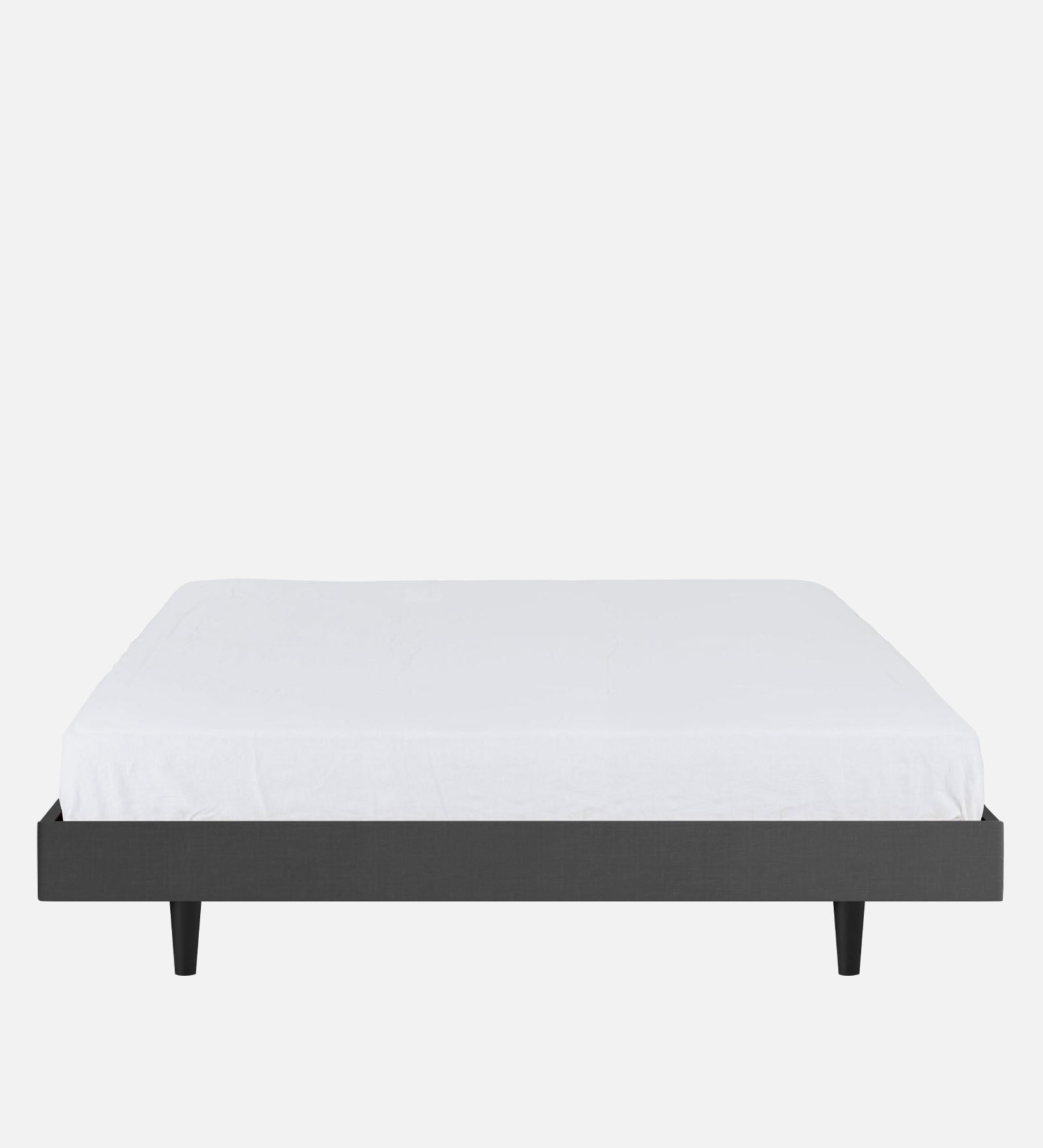 Basi Fabric Queen Size Bed In Charcoal Grey Colour - Febonic Living