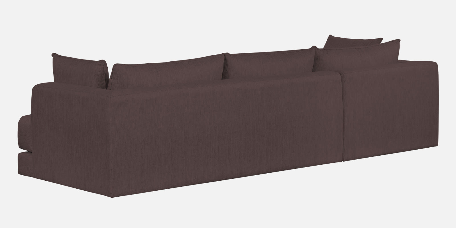 Ziggy Fabric LHS Sectional Sofa (3+Lounger) In Night Brown Colour - Febonic Living