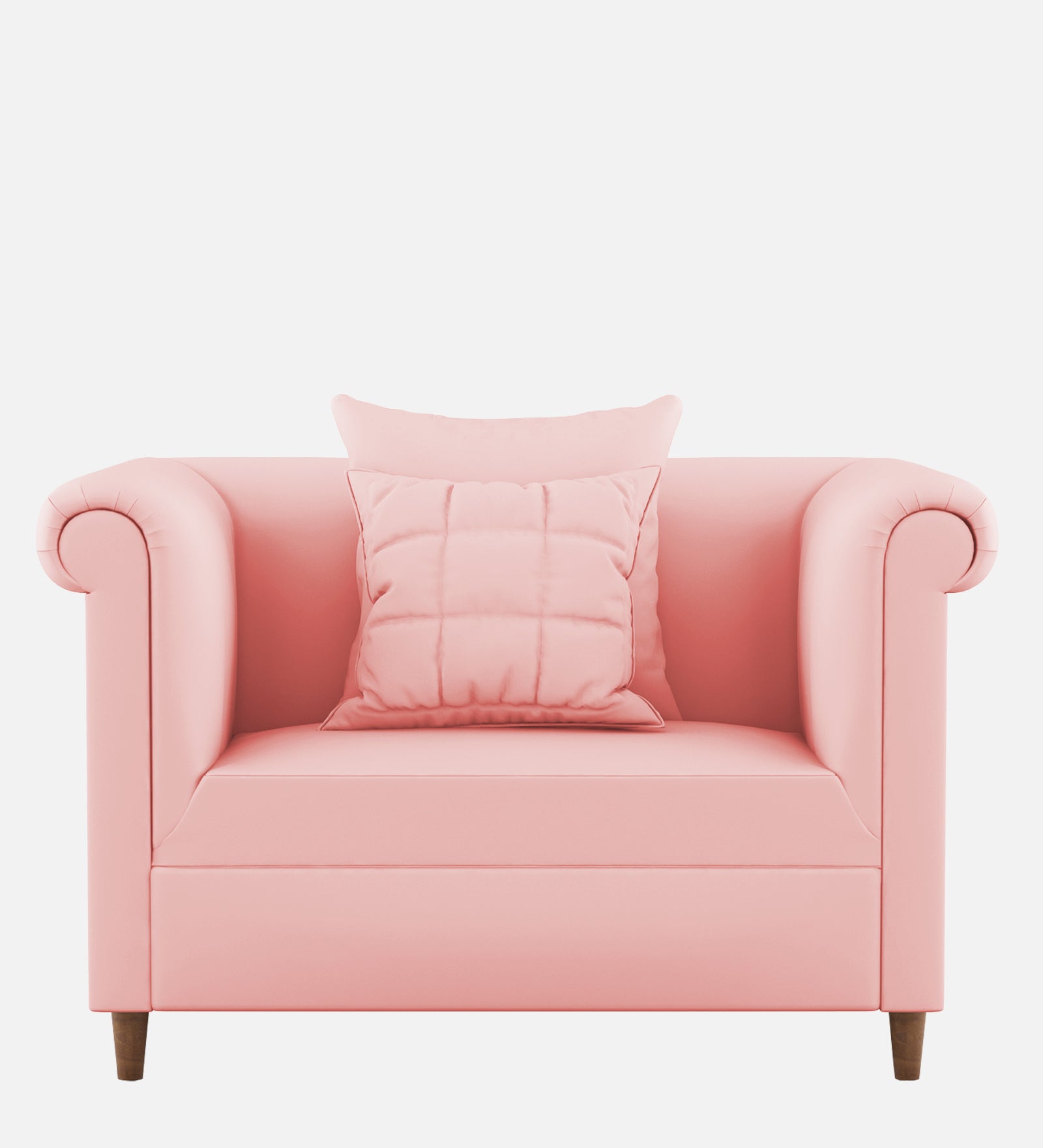 Rubi Velvet 1 Seater Sofa In Millennial Pink Colour - Febonic Living