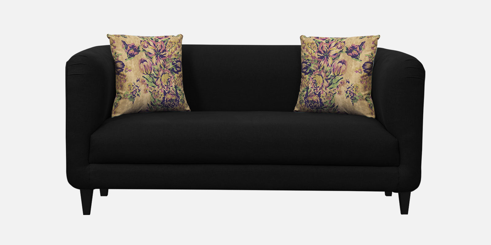 Niki Fabric 2 Seater Sofa In Zed Black Colour - Febonic Living