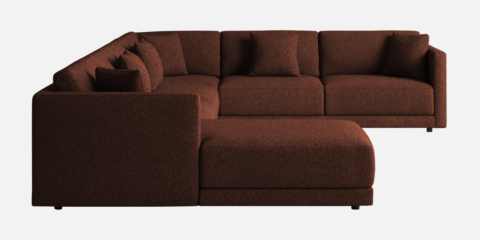 Carlin Fabric RHS 8 Seater Sectional Sofa In Coffee Brown Colour - Febonic Living