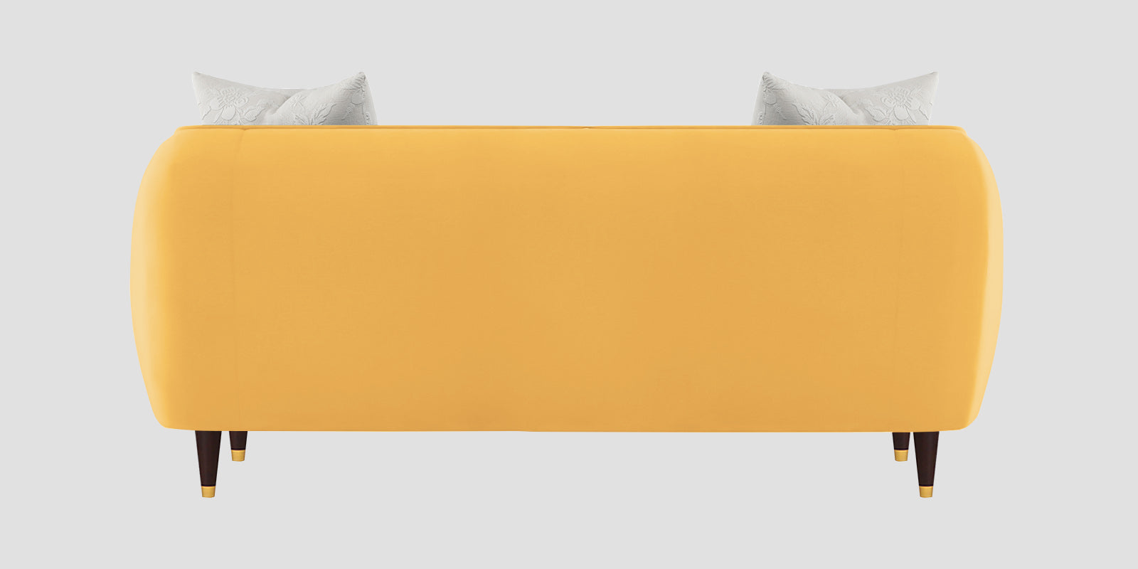 Hairo Velvet 2 Seater Sofa in Turmeric Yellow Colour