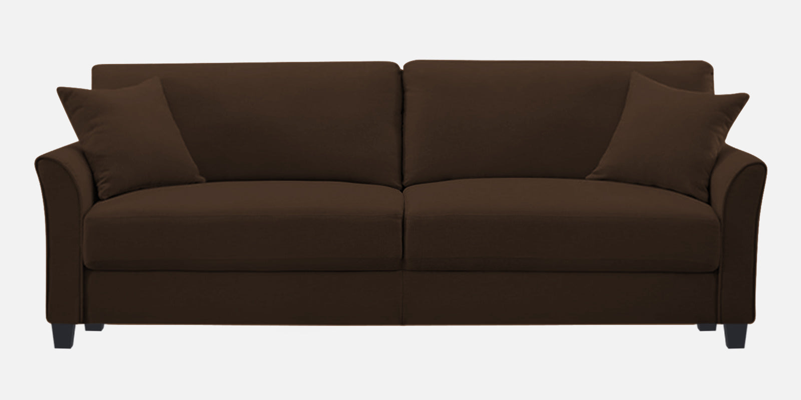 Daroo Velvet 3 Seater Sofa In Chocolate Brown Colour - Febonic Living