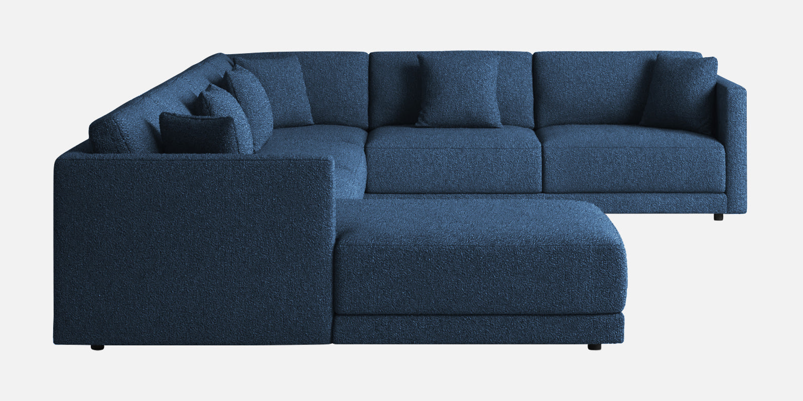 Carlin Fabric RHS 8 Seater Sectional Sofa In Light Blue Colour - Febonic Living