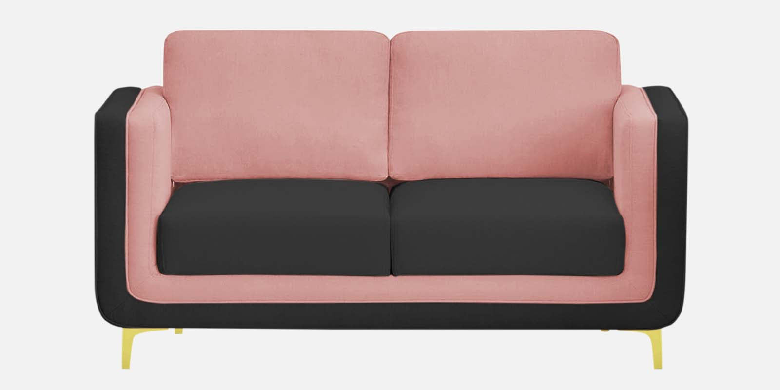 Visky Velvet 2 Seater Sofa In Millennial Pink And Hory Grey Colour - Febonic Living