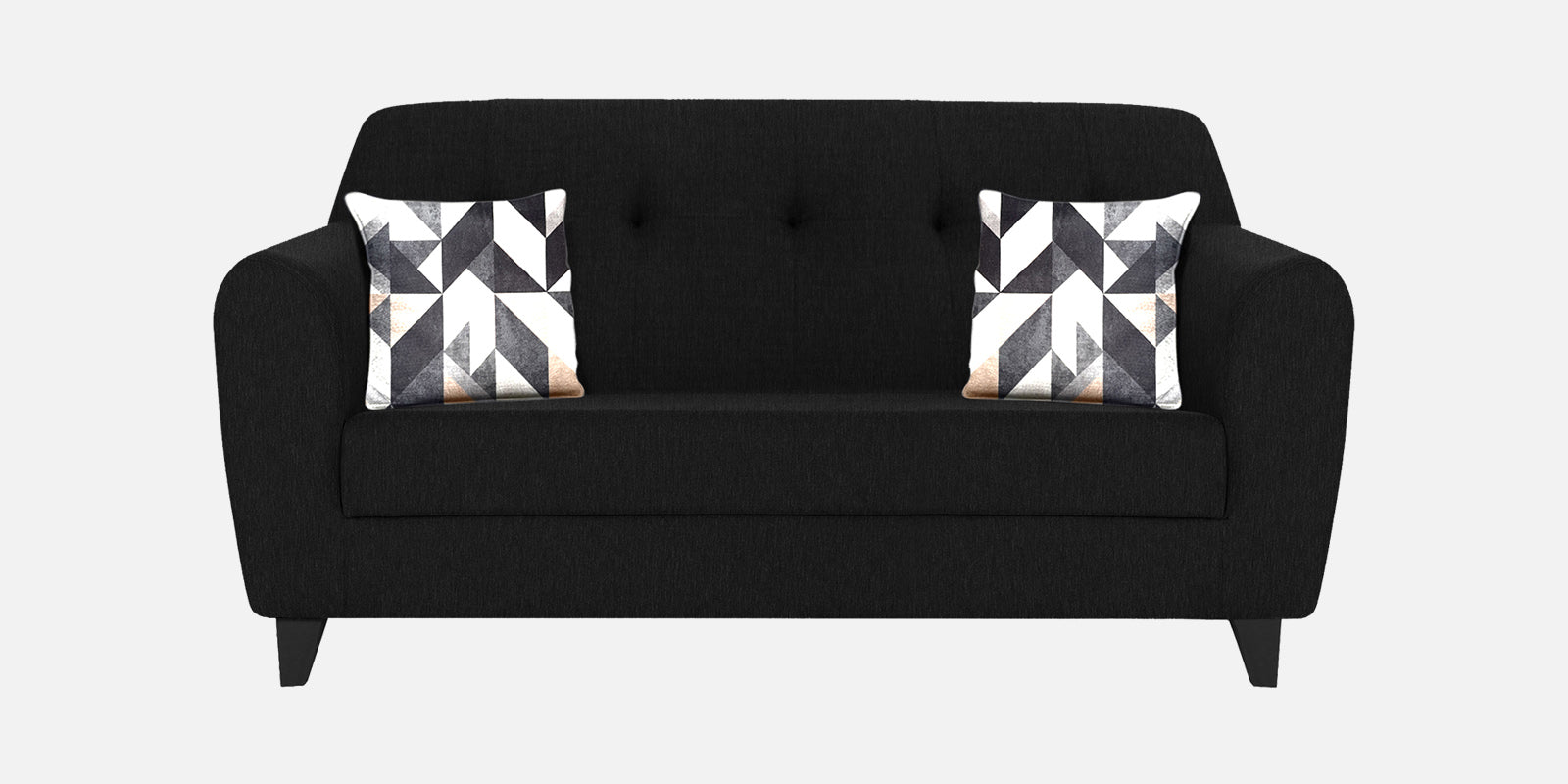 Melaan Fabric 2 Seater Sofa In Zed Black Colour - Febonic Living